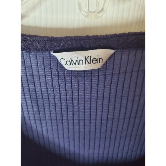 Calvin Klein Dark Purple Crepe Sleeveless Shell Blouse, XL - Picture 5 of 6